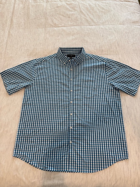 Beverly Hills Polo Club Other - Beverly Hills Polo Club Blue & White Check Button-Down 100% Cotton Shirt
